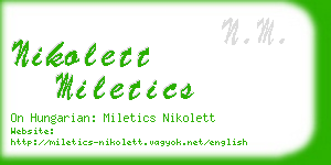 nikolett miletics business card